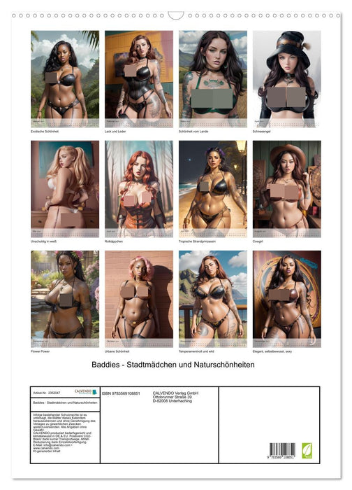 Baddies - Stadtmädchen und Naturschönheiten (CALVENDO Wandkalender 2027)