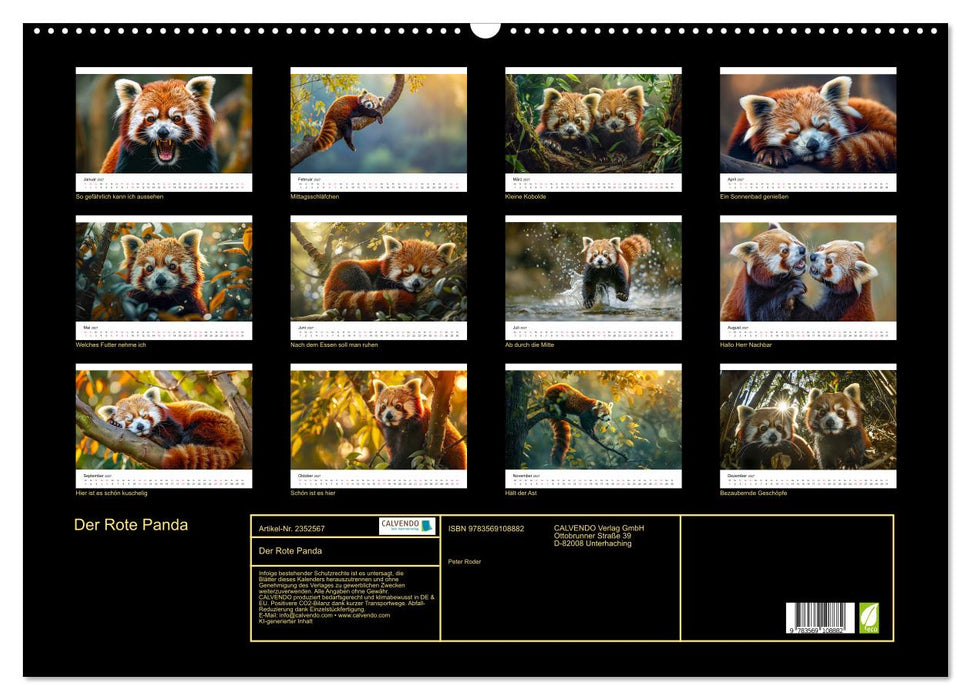 Der Rote Panda (CALVENDO Wandkalender 2027)