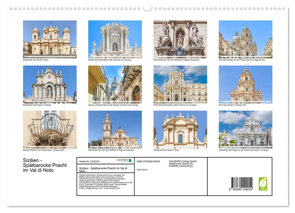 Sizilien - Spätbarocke Pracht im Val di Noto (CALVENDO Premium Wandkalender 2027)