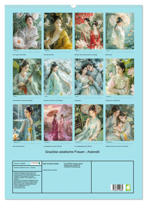Graziöse asiatische Frauen - Asienstil (CALVENDO Wandkalender 2027)