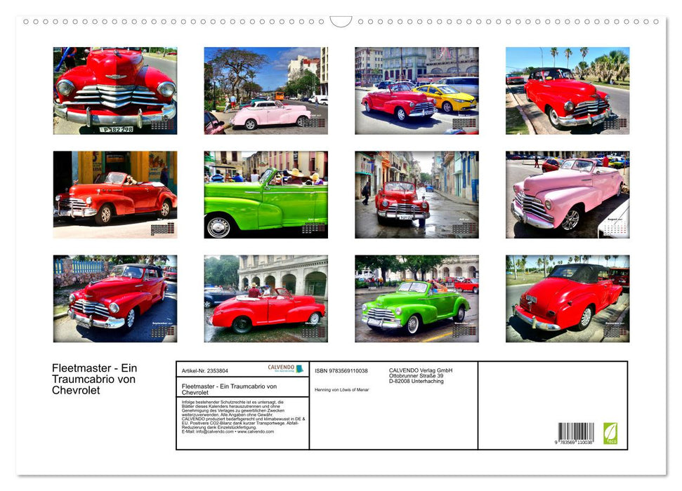 Fleetmaster - Ein Traumcabrio von Chevrolet (CALVENDO Wandkalender 2027)