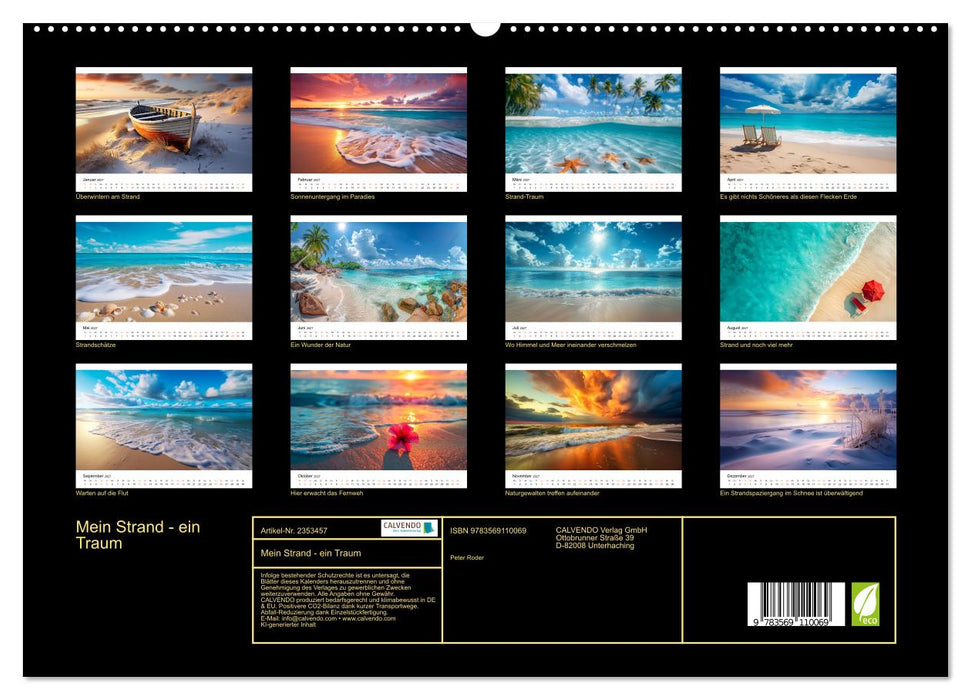 Mein Strand - ein Traum (CALVENDO Premium Wandkalender 2027)