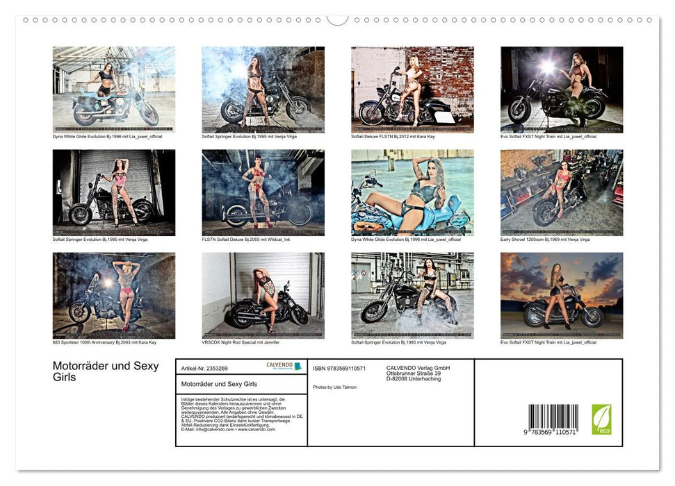 Motorräder und Sexy Girls (CALVENDO Premium Wandkalender 2027)