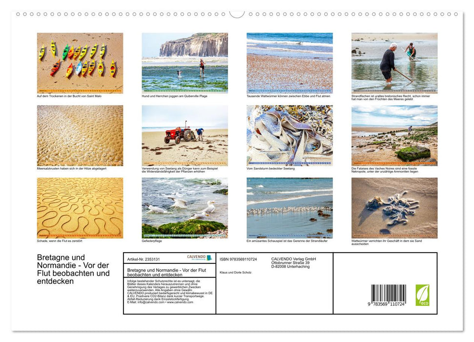 Bretagne und Normandie - Vor der Flut beobachten und entdecken (CALVENDO Premium Wandkalender 2027)