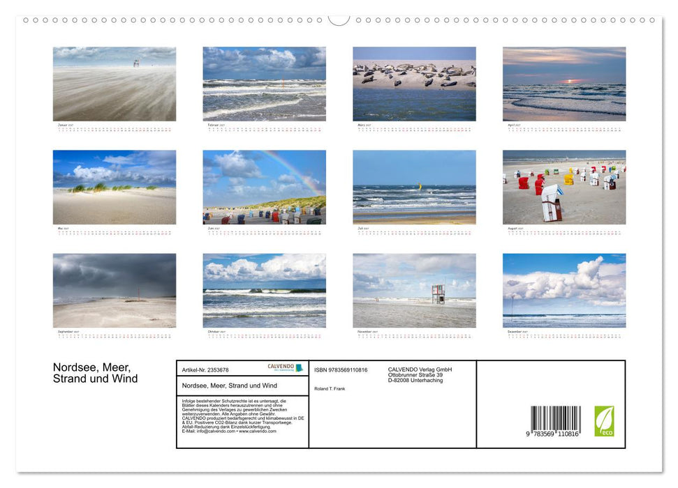 Nordsee, Meer, Strand und Wind (CALVENDO Premium Wandkalender 2027)