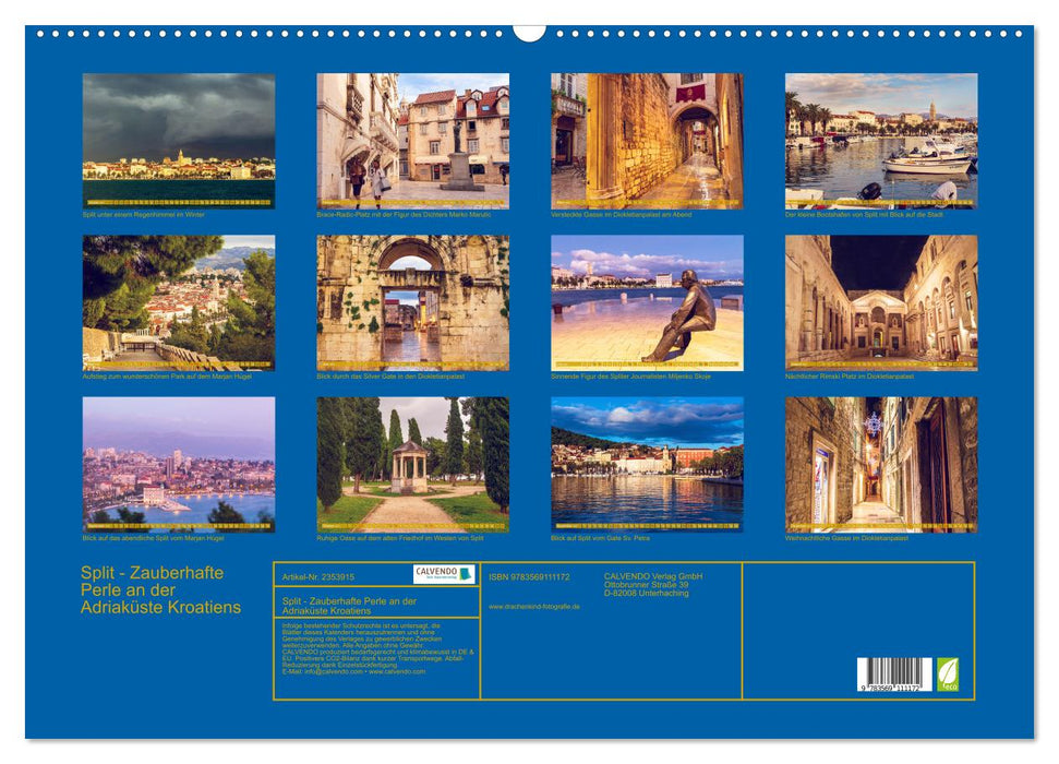 Split - Zauberhafte Perle an der Adriaküste Kroatiens (CALVENDO Wandkalender 2027)