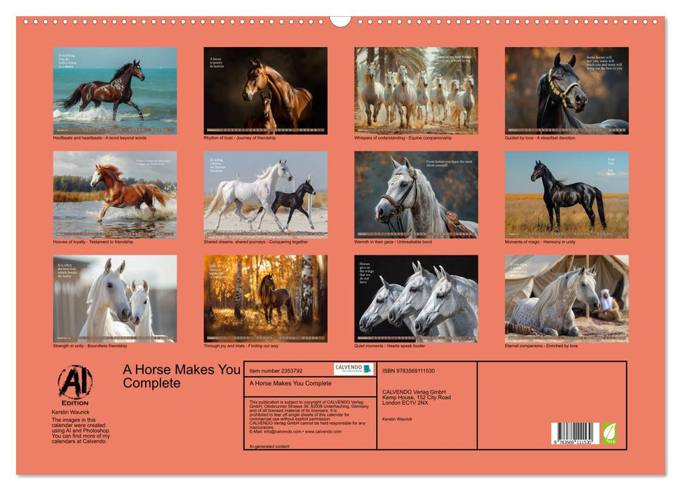 A Horse Makes You Complete (CALVENDO Monthly Calendar 2027)