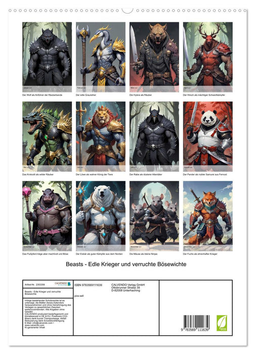 Beasts - Edle Krieger und verruchte Bösewichte (CALVENDO Premium Wandkalender 2027)