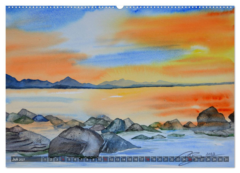 Chiemsee Aquarelle (CALVENDO Premium Wandkalender 2027)