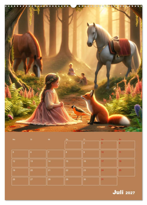 Königliche Momente - Kleine Prinzessin im Märchenwald (CALVENDO Premium Wandkalender 2027)