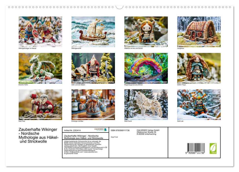 Zauberhafte Wikinger - Nordische Mythologie aus Häkel- und Strickwolle (CALVENDO Premium Wandkalender 2027)