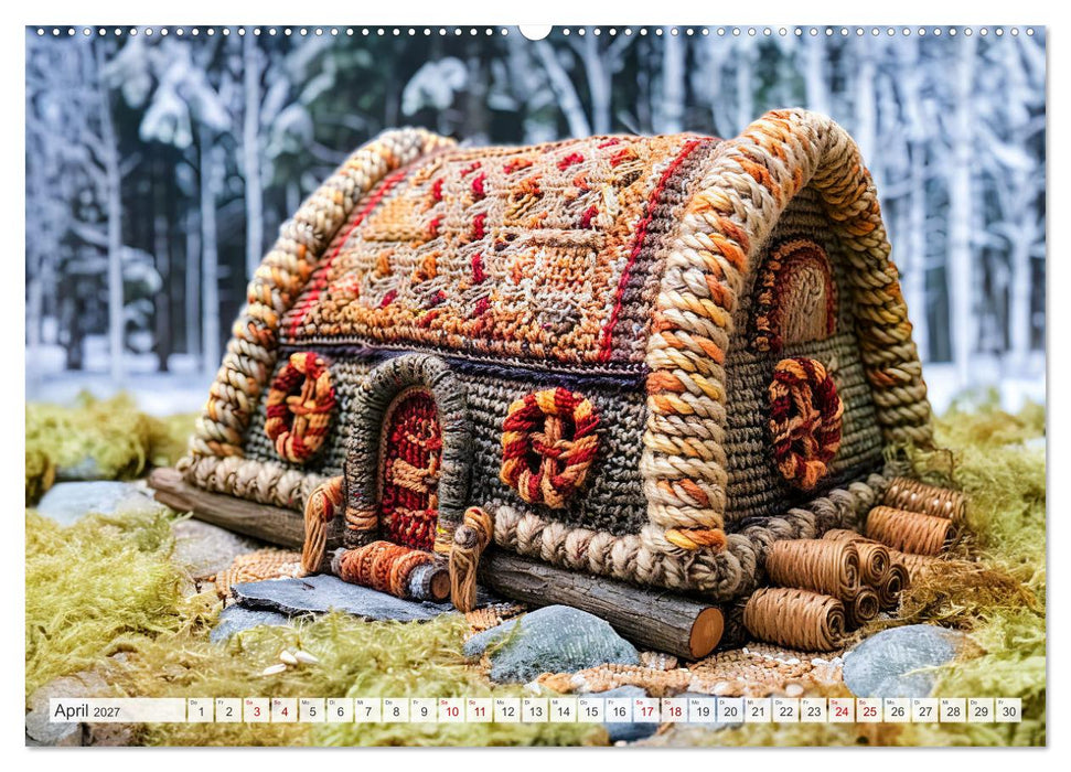 Zauberhafte Wikinger - Nordische Mythologie aus Häkel- und Strickwolle (CALVENDO Premium Wandkalender 2027)