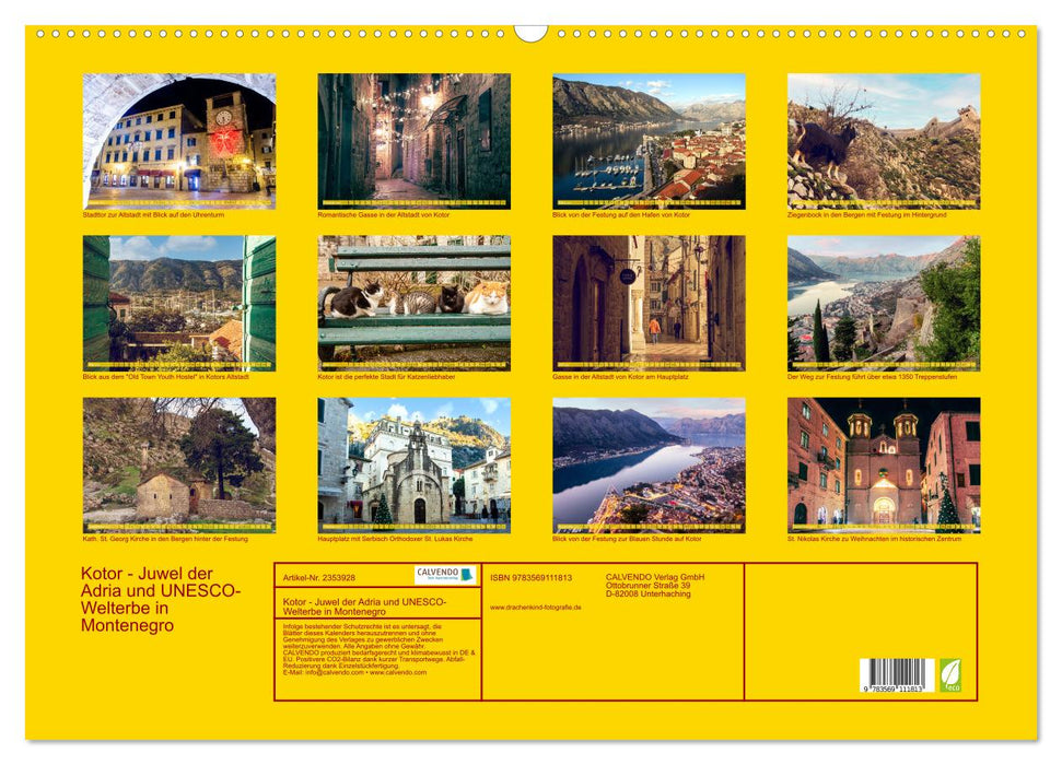 Kotor - Juwel der Adria und UNESCO-Welterbe in Montenegro (CALVENDO Wandkalender 2027)