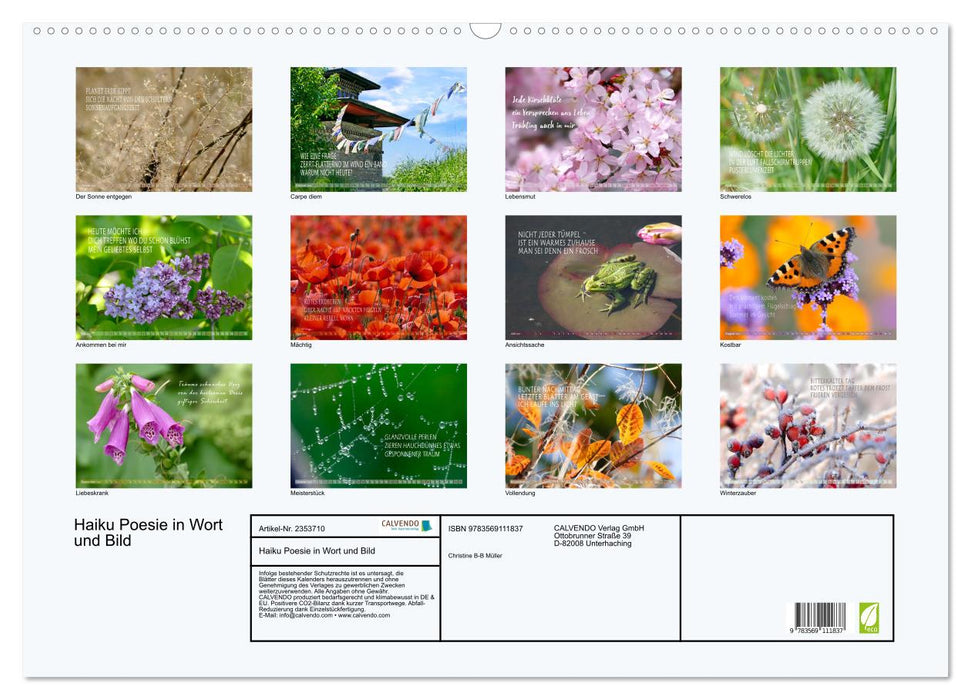 Haiku Poesie in Wort und Bild (CALVENDO Wandkalender 2027)