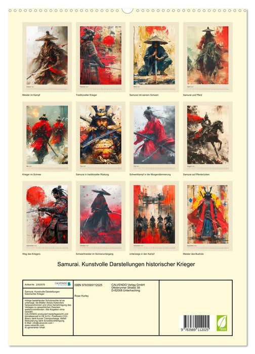 Samurai. Kunstvolle Darstellungen historischer Krieger (CALVENDO Premium Wandkalender 2027)