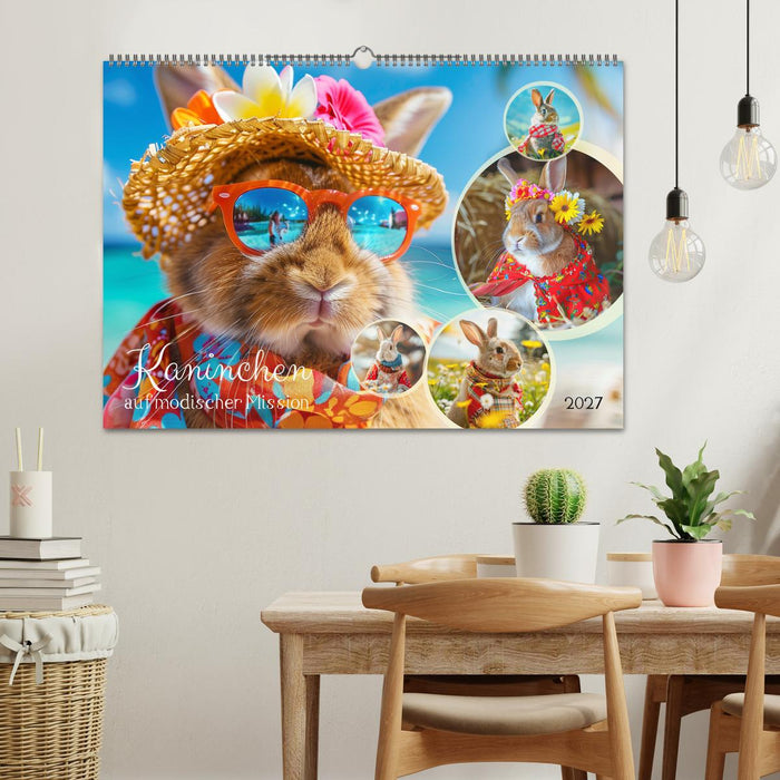 Kaninchen auf modischer Mission (CALVENDO Wandkalender 2027)