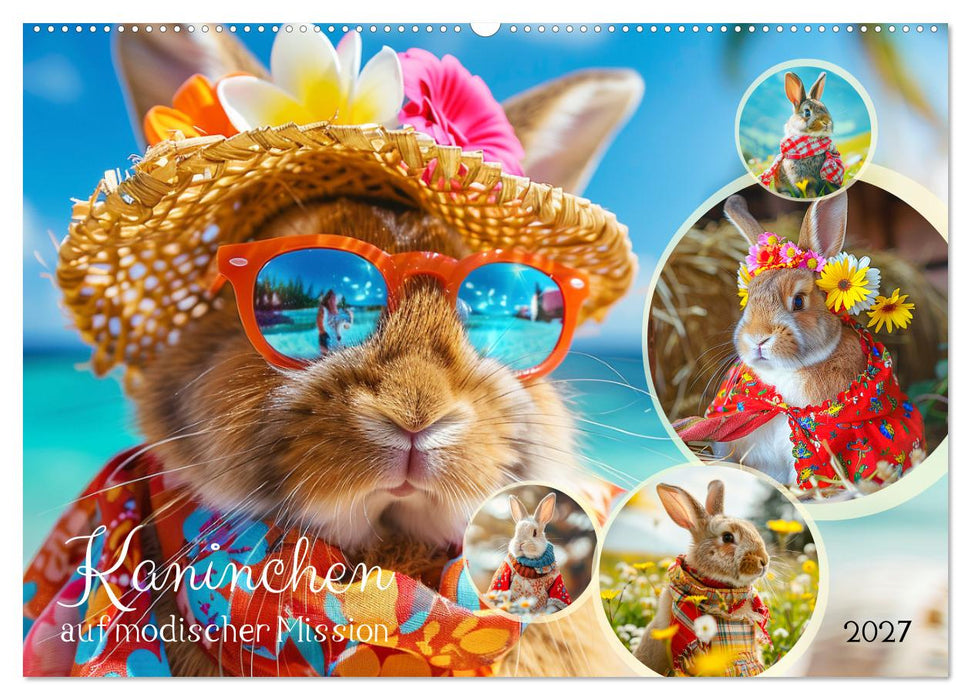 Kaninchen auf modischer Mission (CALVENDO Wandkalender 2027)