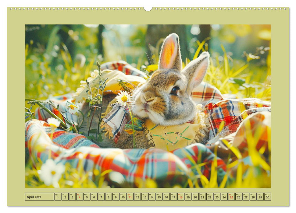Kaninchen auf modischer Mission (CALVENDO Wandkalender 2027)