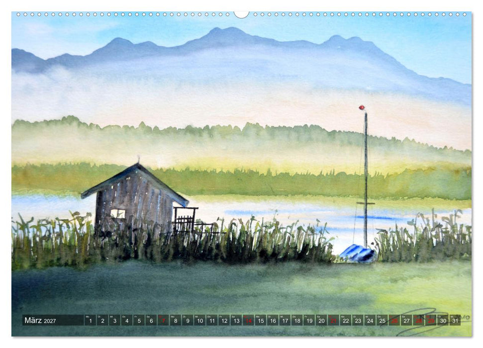 Chiemsee Aquarelle (CALVENDO Wandkalender 2027)