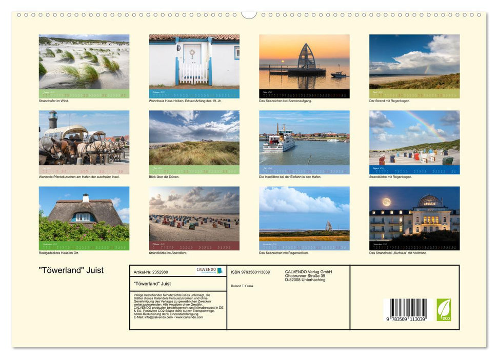 "Töwerland" Juist (CALVENDO Premium Wandkalender 2027)