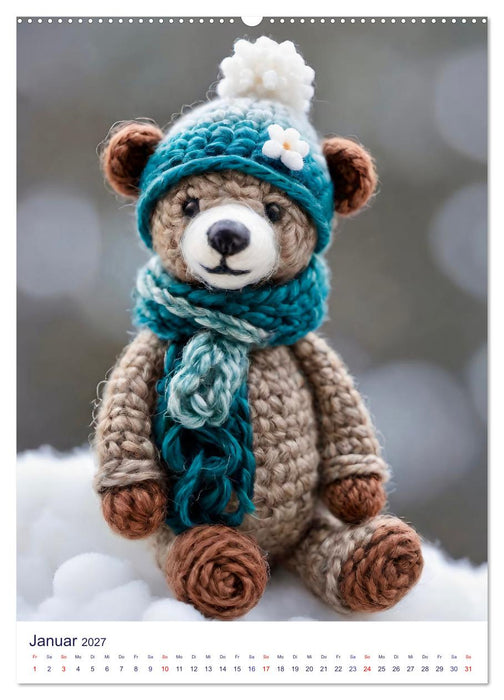 Teddys aus Wolle (CALVENDO Wandkalender 2027)