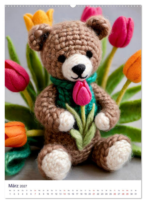 Teddys aus Wolle (CALVENDO Wandkalender 2027)
