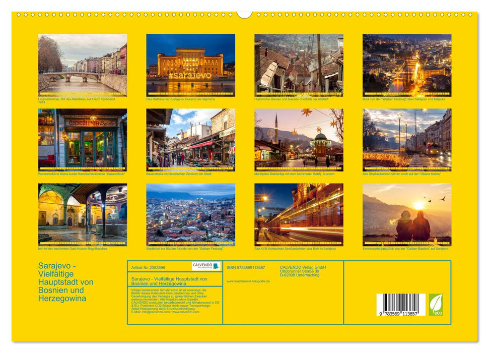 Sarajevo - Vielfältige Hauptstadt von Bosnien und Herzegowina (CALVENDO Premium Wandkalender 2027)