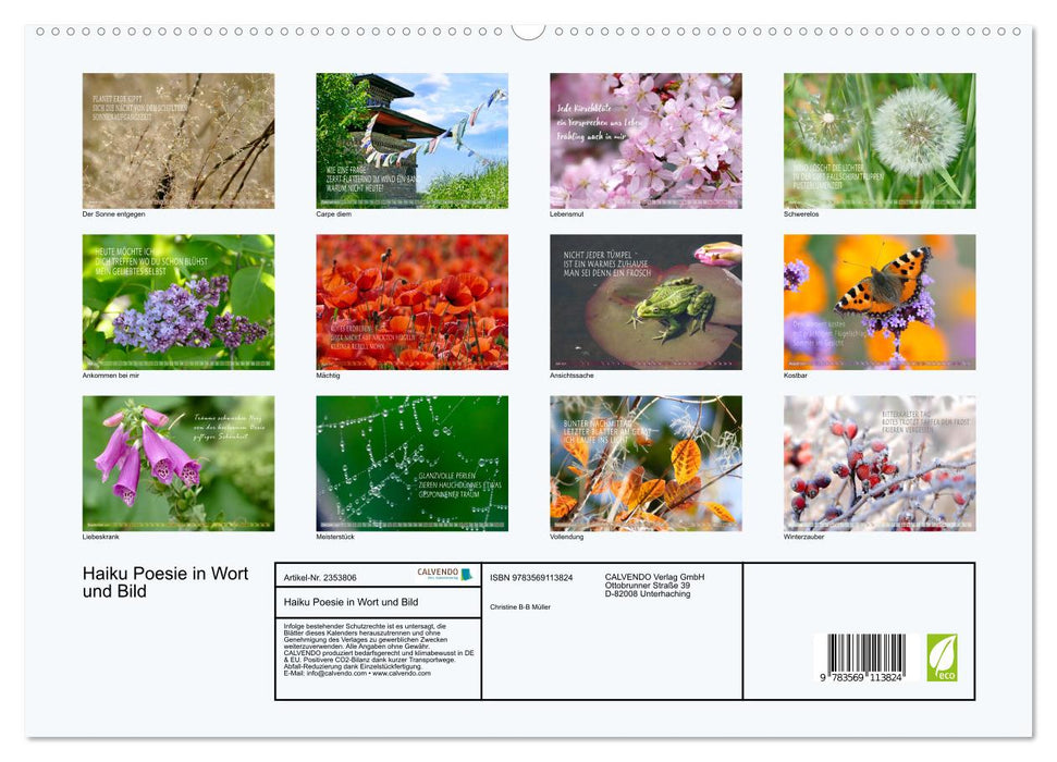 Haiku Poesie in Wort und Bild (CALVENDO Premium Wandkalender 2027)