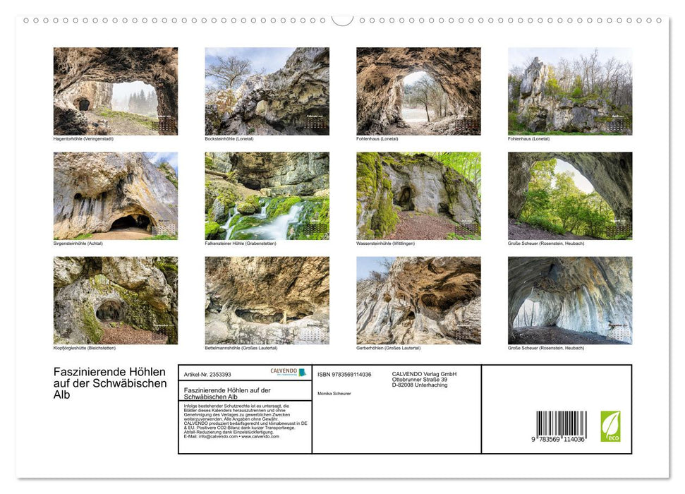 Faszinierende Höhlen auf der Schwäbischen Alb (CALVENDO Premium Wandkalender 2027)