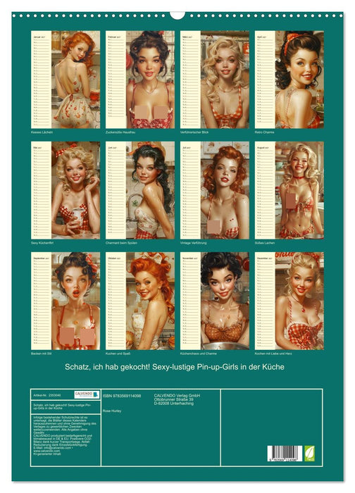 Schatz, ich hab gekocht! Sexy-lustige Pin-up-Girls in der Küche (CALVENDO Wandkalender 2027)