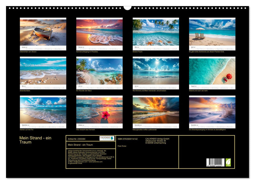 Mein Strand - ein Traum (CALVENDO Wandkalender 2027)