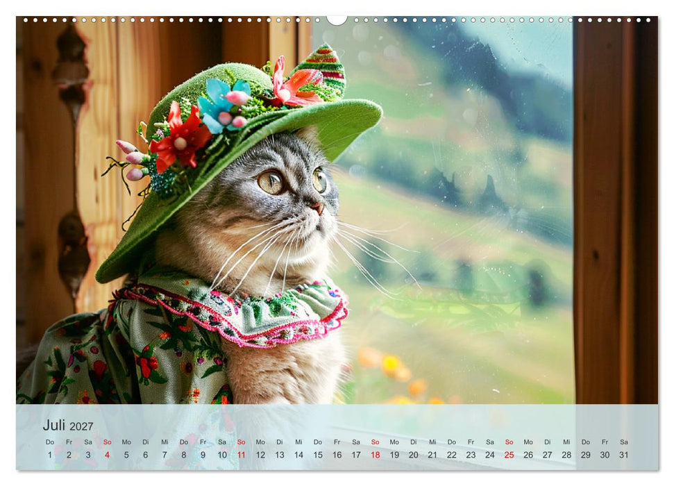 Fenstergucker auf der Alm. Lustige Tiere im Sommer auf dem Bergbauernhof (CALVENDO Premium Wandkalender 2027)