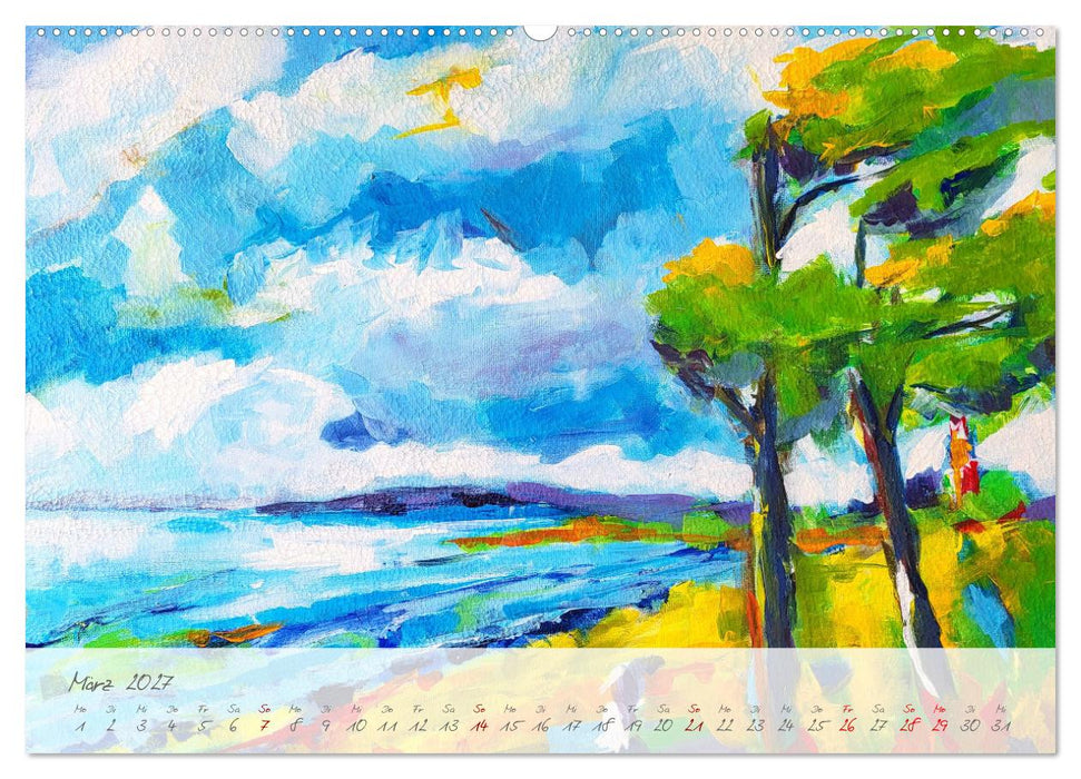 Gemalter Küstenzauber - Mit Pinsel und Farbe entlang der deutschen Küste (CALVENDO Wandkalender 2027)