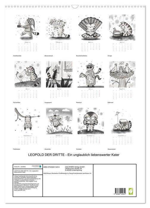 LEOPOLD DER DRITTE - Ein unglaublich liebenswerter Kater (CALVENDO Wandkalender 2027)