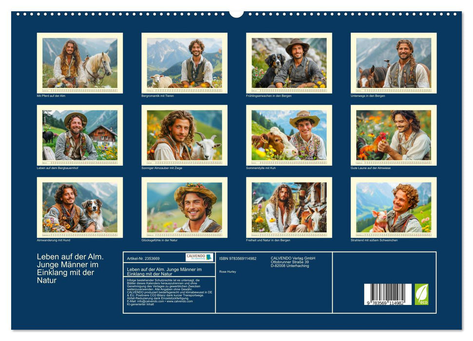 Leben auf der Alm. Junge Männer im Einklang mit der Natur (CALVENDO Premium Wandkalender 2027)