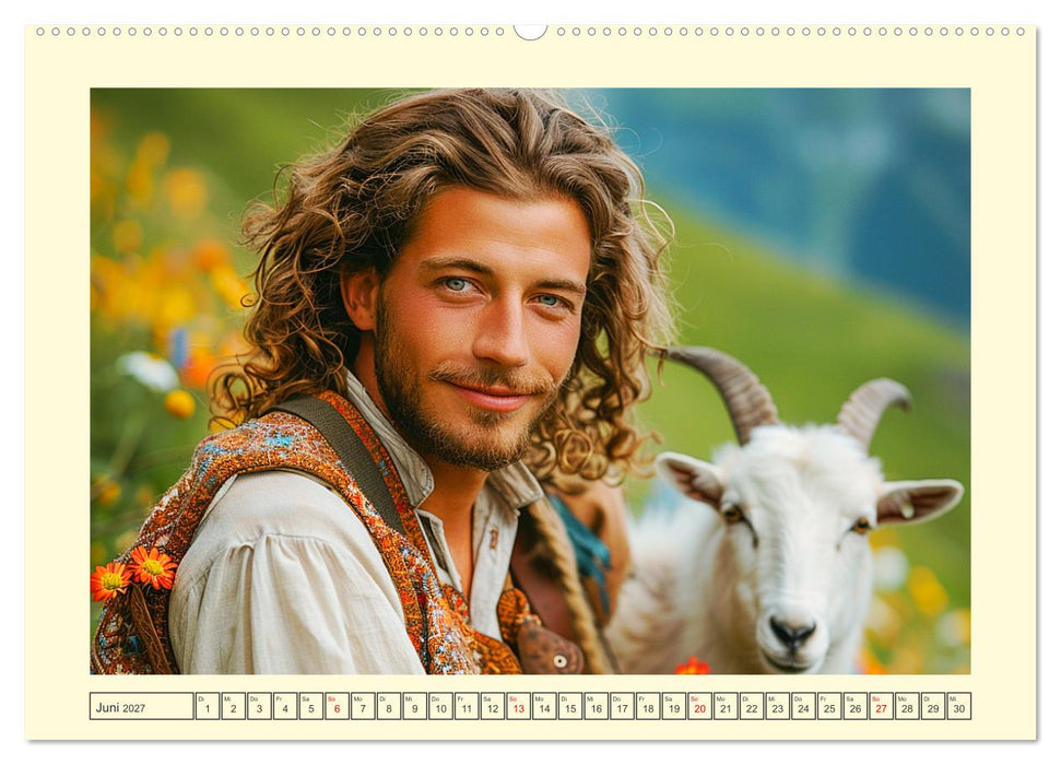 Leben auf der Alm. Junge Männer im Einklang mit der Natur (CALVENDO Premium Wandkalender 2027)