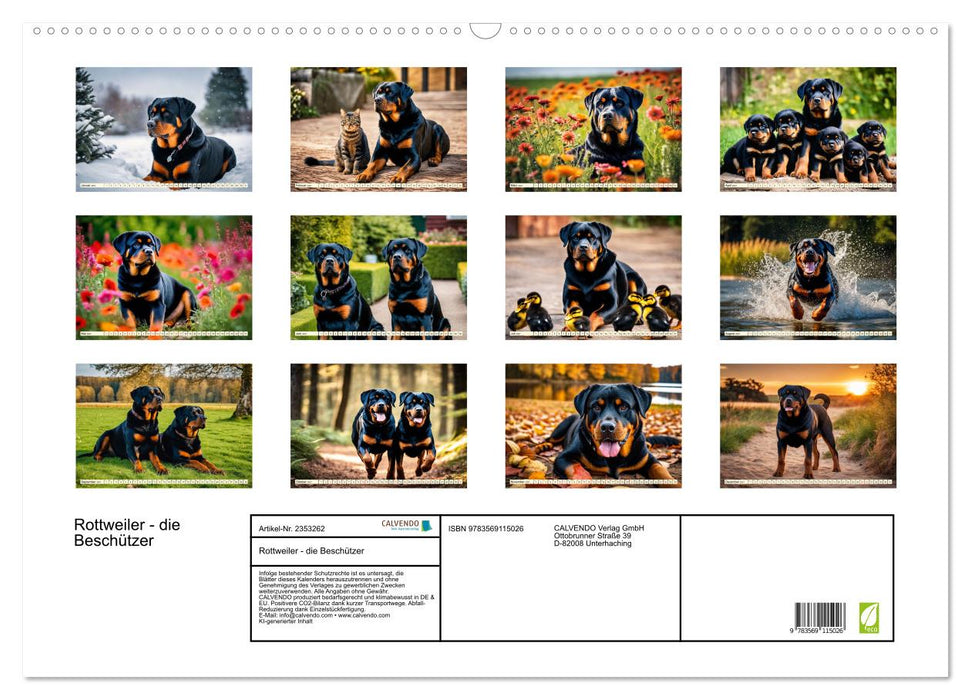 Rottweiler - die Beschützer (CALVENDO Wandkalender 2027)