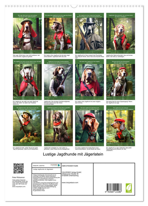 Lustige Jagdhunde mit Jägerlatein (CALVENDO Premium Wandkalender 2027)