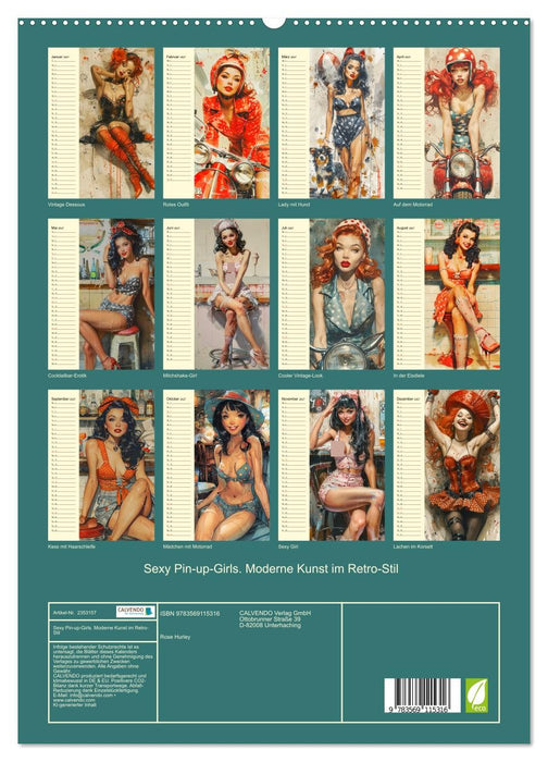 Sexy Pin-up-Girls. Moderne Kunst im Retro-Stil (CALVENDO Premium Wandkalender 2027)