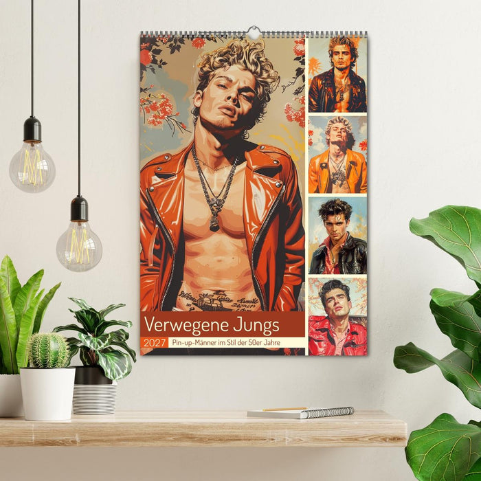Verwegene Jungs. Pin-up-Männer im Stil der 50er Jahre (CALVENDO Wandkalender 2027)