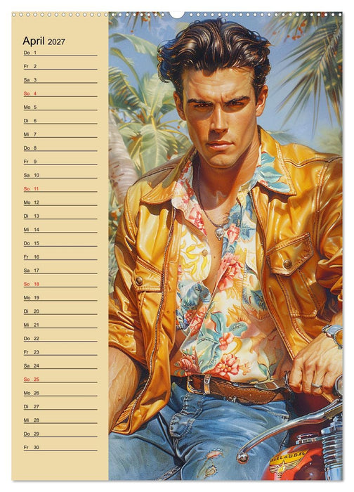 Verwegene Jungs. Pin-up-Männer im Stil der 50er Jahre (CALVENDO Wandkalender 2027)