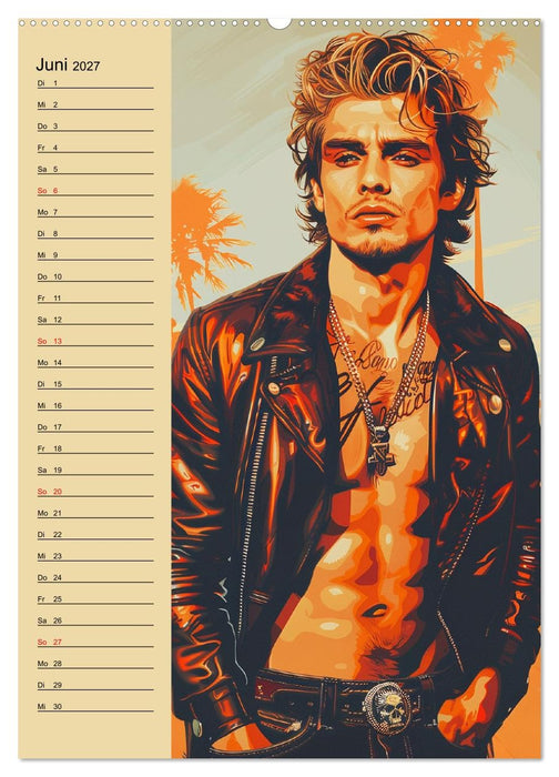 Verwegene Jungs. Pin-up-Männer im Stil der 50er Jahre (CALVENDO Wandkalender 2027)