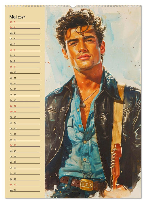 Verwegene Jungs. Pin-up-Männer im Stil der 50er Jahre (CALVENDO Premium Wandkalender 2027)