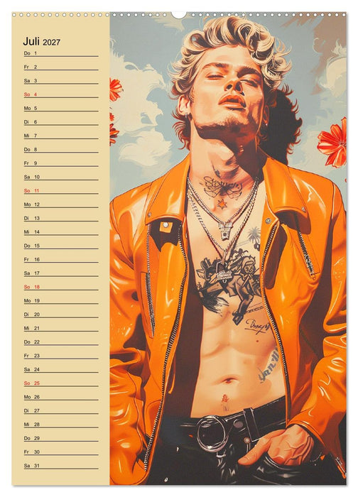 Verwegene Jungs. Pin-up-Männer im Stil der 50er Jahre (CALVENDO Premium Wandkalender 2027)