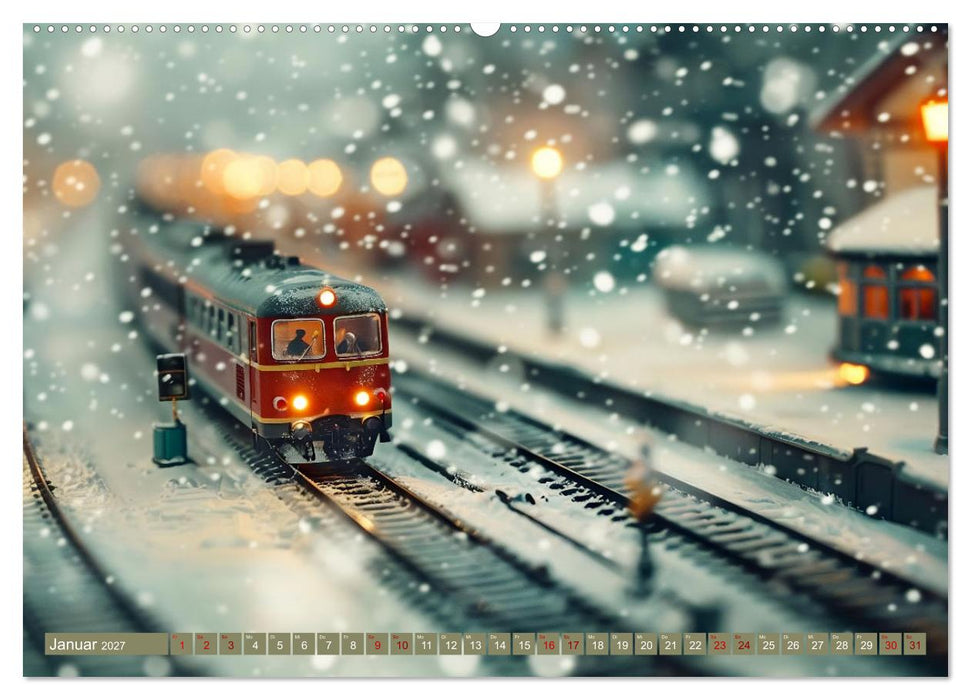 Miniaturwelt Eisenbahn - Zug um Zug ins Abenteuer (CALVENDO Wandkalender 2027)