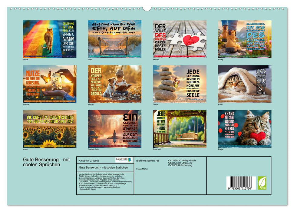 Gute Besserung - mit coolen Sprüchen (CALVENDO Premium Wandkalender 2027)