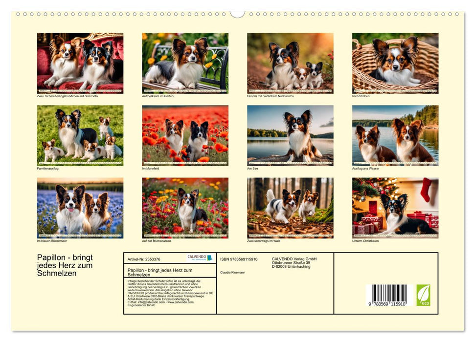 Papillon - bringt jedes Herz zum Schmelzen (CALVENDO Premium Wandkalender 2027)