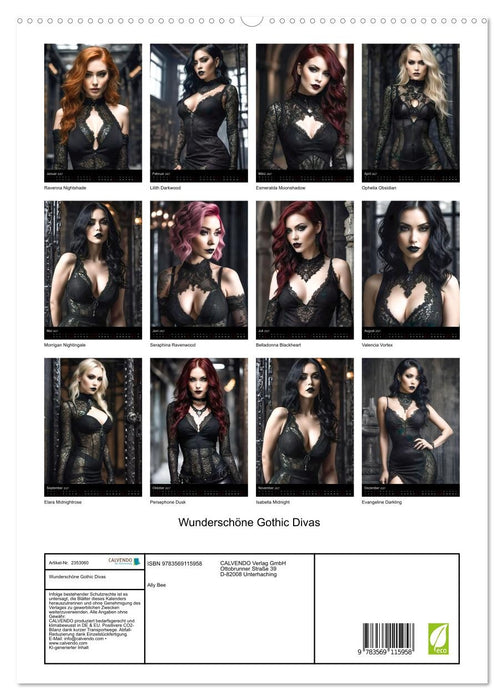 Wunderschöne Gothic Divas (CALVENDO Premium Wandkalender 2027)