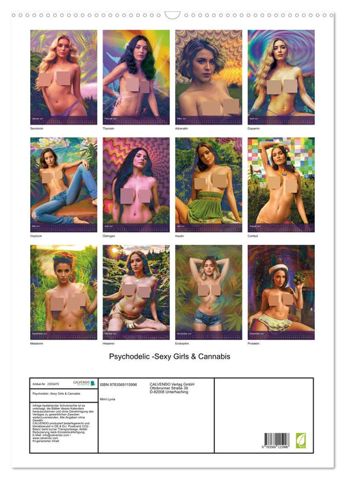 Psychodelic -Sexy Girls & Cannabis (CALVENDO Wandkalender 2027)