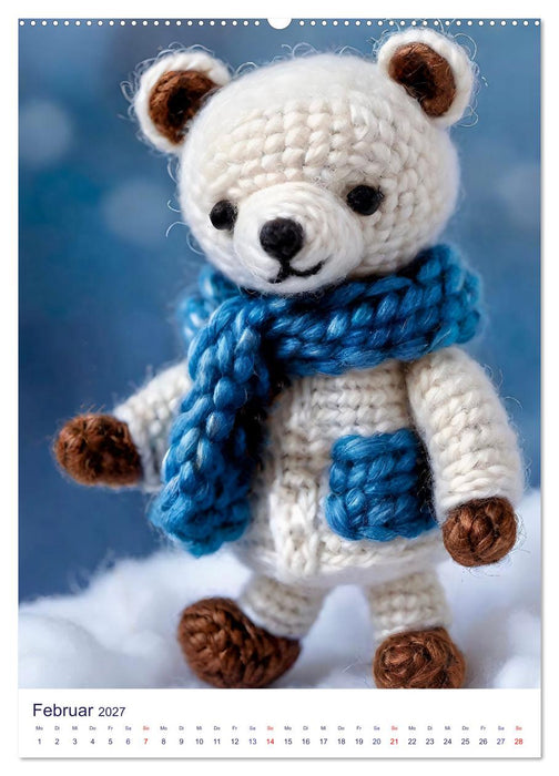 Teddys aus Wolle (CALVENDO Premium Wandkalender 2027)